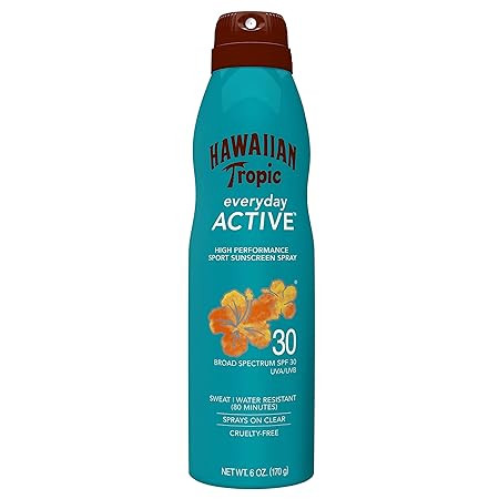 Hawaiian Tropic Island Sport Sunscreen Spray, Broad Spectrum SPF 30, 6oz | Amazon (US)
