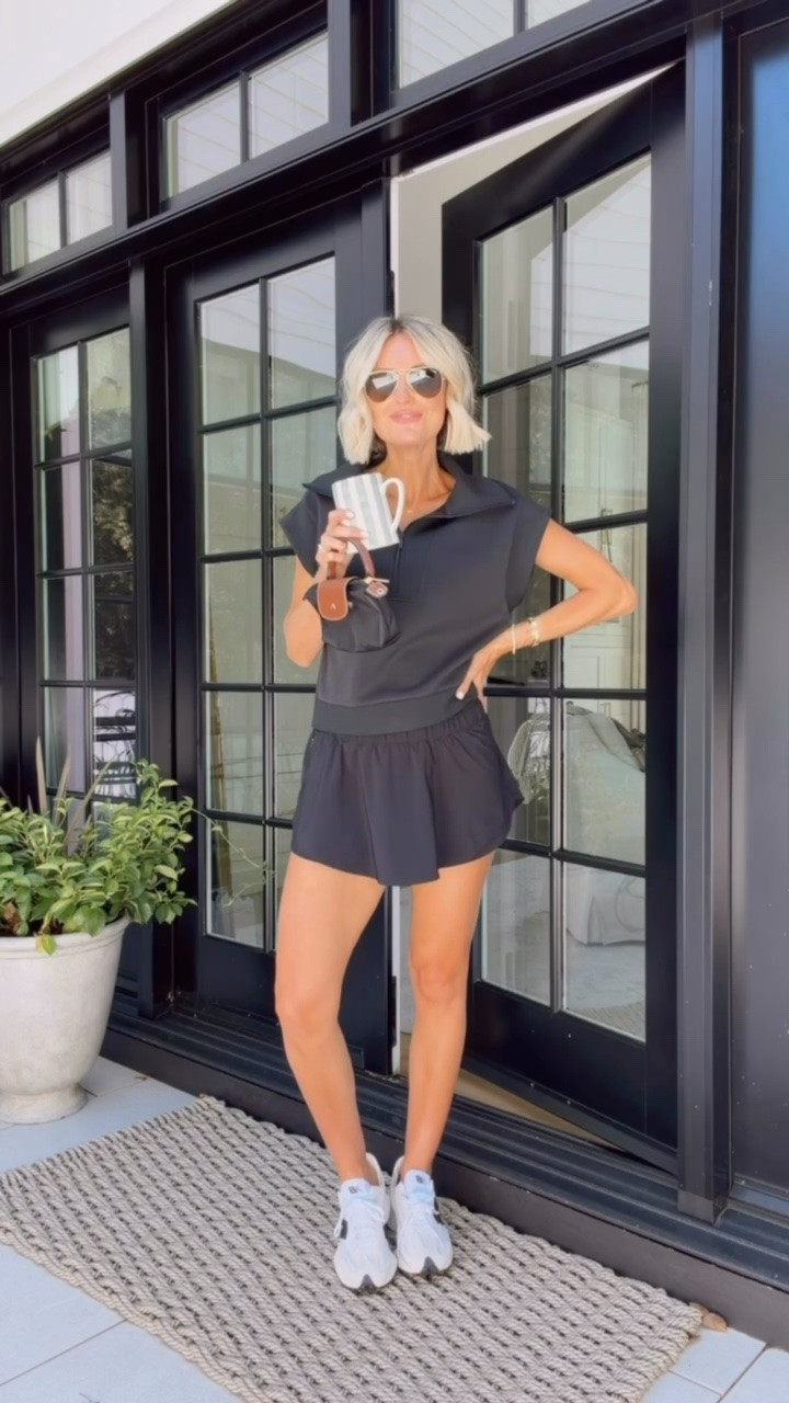 Love an all black athleisure look! 👏🏼  I even styled with it my favorite mini tote from Amazon that I just recently got in black! Wearing S!

Loverly Grey, Amazon, Target, athleisure, activewear, skort, new balances, pullover

#LTKActive