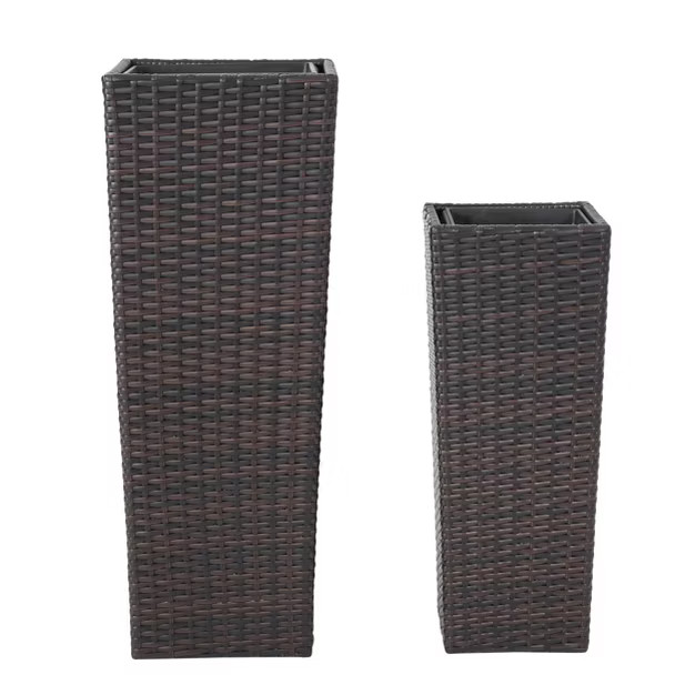 Everest 31" And 23" Cone Column Wicker 2pk Planters - Christopher Knight Home® | Target