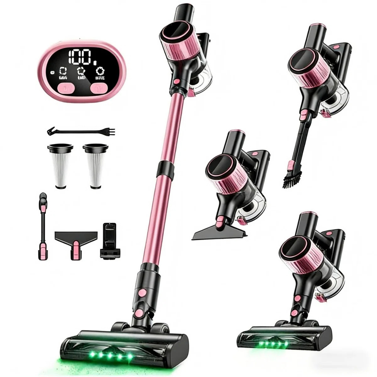 Cordless Vacuum Cleaner, 8 in 1/45Kpa Powerful Suction Lightweight stick vacuum for Home\uff0cLED... | Wayfair North America