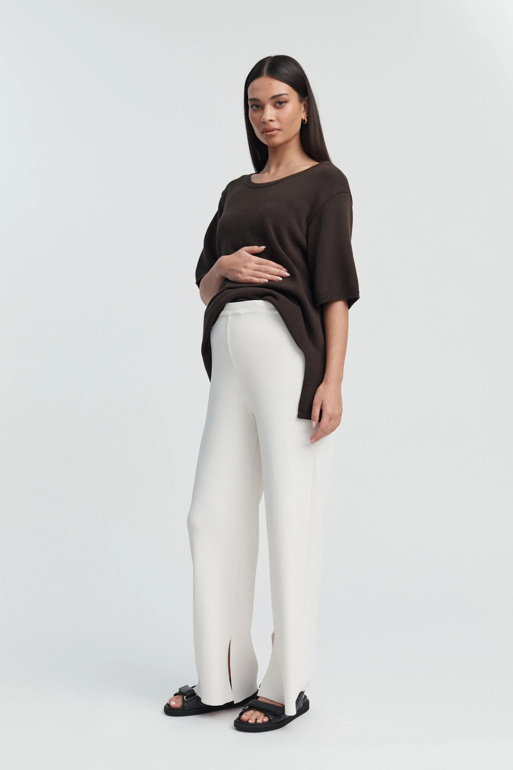 Celeste Wide Leg Pant (Cream) | Legoe Heritage Maternity APAC