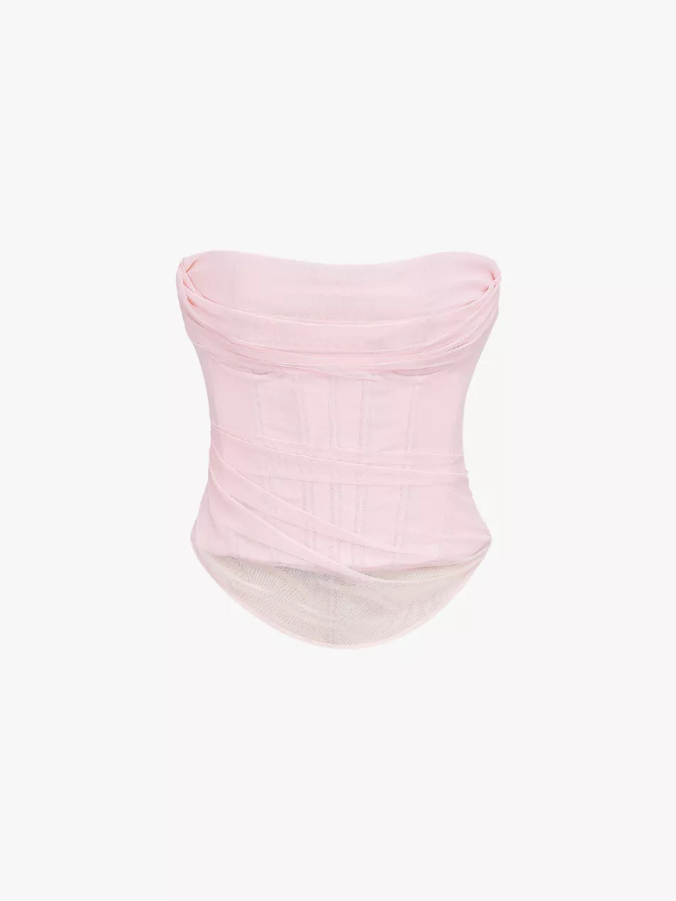 Georgie gathered strapless woven corset | Selfridges