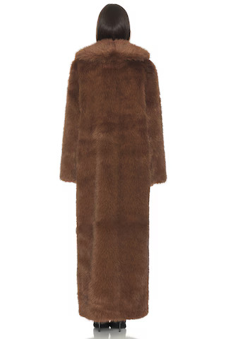 x Christina Elezaj Vincent Faux Fur Coat in Golden Brown | Revolve Clothing (Global)
