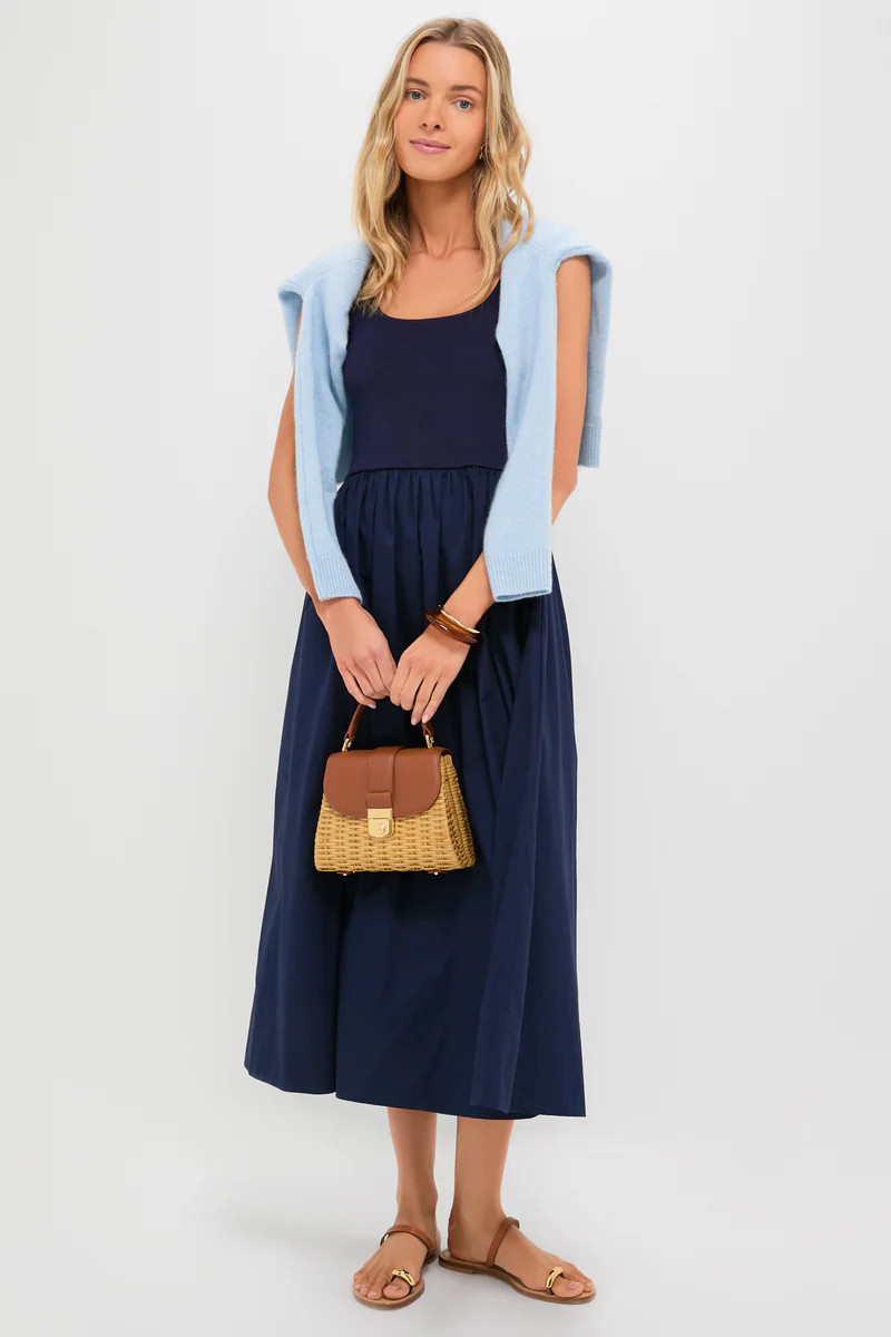 Navy Mixed Media Juliette Dress | Tuckernuck (US)
