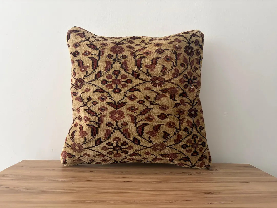 Vintage Turkish Kilim Pillow Cover, Farmhouse Decor 20x20 - Etsy | Etsy (US)