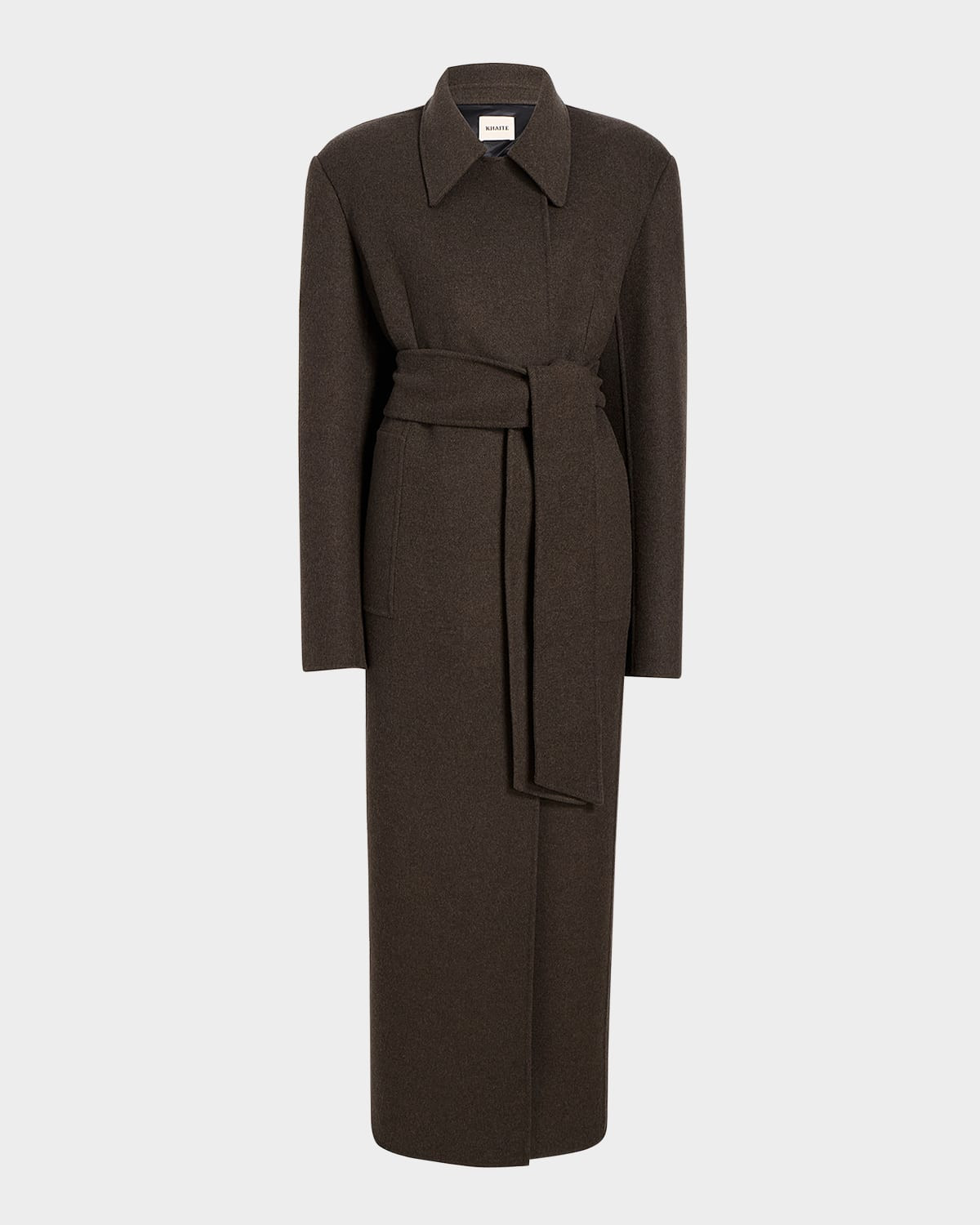Lea Long Belted Double-Faced Wool Coat | Neiman Marcus