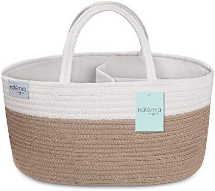 Amazon.com: Natemia Rope Diaper Caddy Organizer│Large Portable Nursery Storage Bin and Car Trav... | Amazon (US)