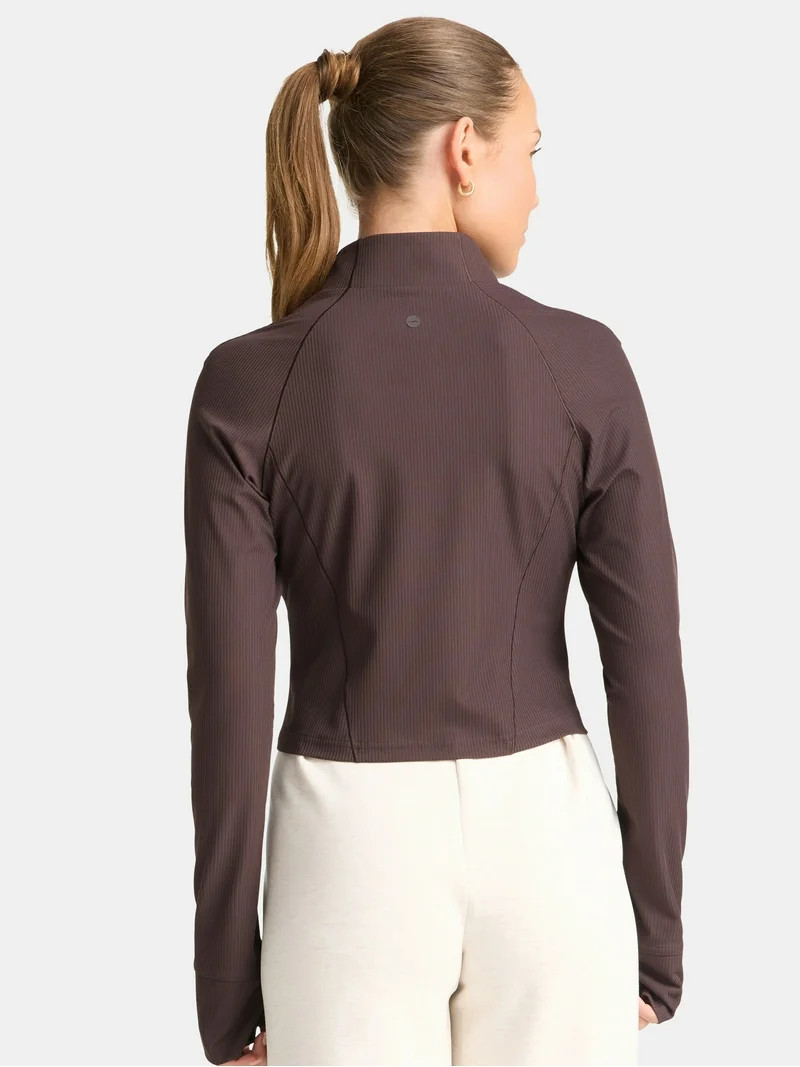 Avia Women's Ribbed SoftSculpt Jacket, Sizes XS-XXXL | Walmart (US)