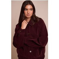Burgundy Oversized Faux Suede Jacket | PrettyLittleThing US