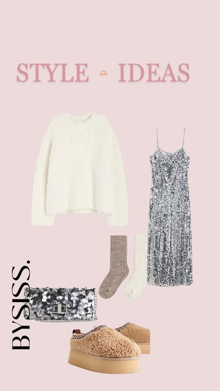 The same knit different style 

How to style this H&M jumper with an amazing sequin long dress, sequin bag and fluffy socks 

Ready for holiday season ❤️❤️❤️❤️

#LTKHoliday #LTKparties #LTKSeasonal