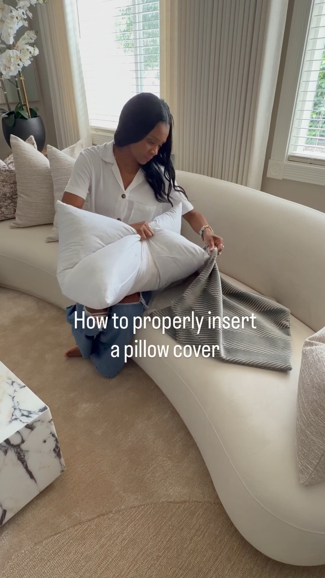 How to properly insert your pillow for that full, designer look 🤍

The secret is in the insert size + how you place it — this simple step instantly gives your pillows a more luxe, elevated finish. Sharing pieces from my collection, along with a few pieces I would style with them to complete the look 

#LTKhome #pillowstyling #homedecor #designerhome #neutralhome #myyabdesigns

#LTKOver40 #LTKSeasonal #LTKHome