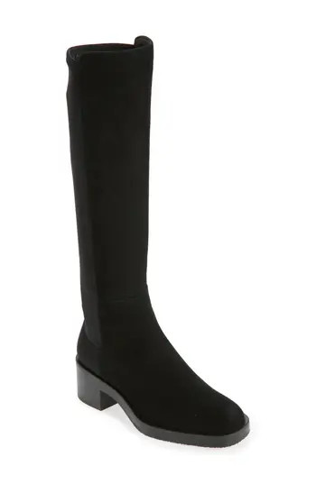 Stuart Weitzman Effortless Stretch Back Boot in Black Suede at Nordstrom Rack, Size 6 | Nordstrom Rack