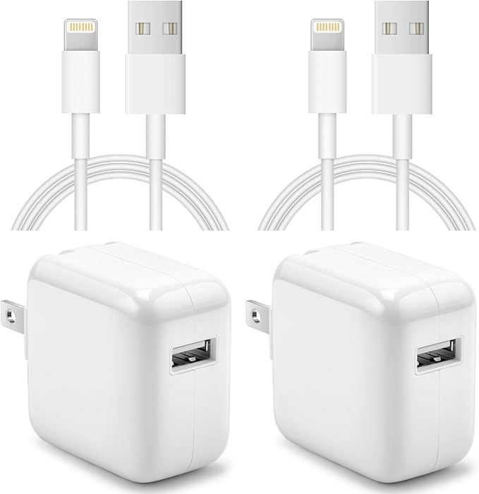 iPad Charger iPhone Charger【Apple MFi Certified】 [2-Pack] 12W USB Wall Charger Foldable Trave... | Amazon (US)
