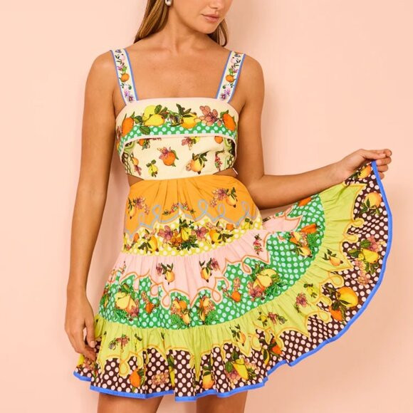 Alemais Lemonis Print Cuotut Organic Cotton Minidress | Poshmark