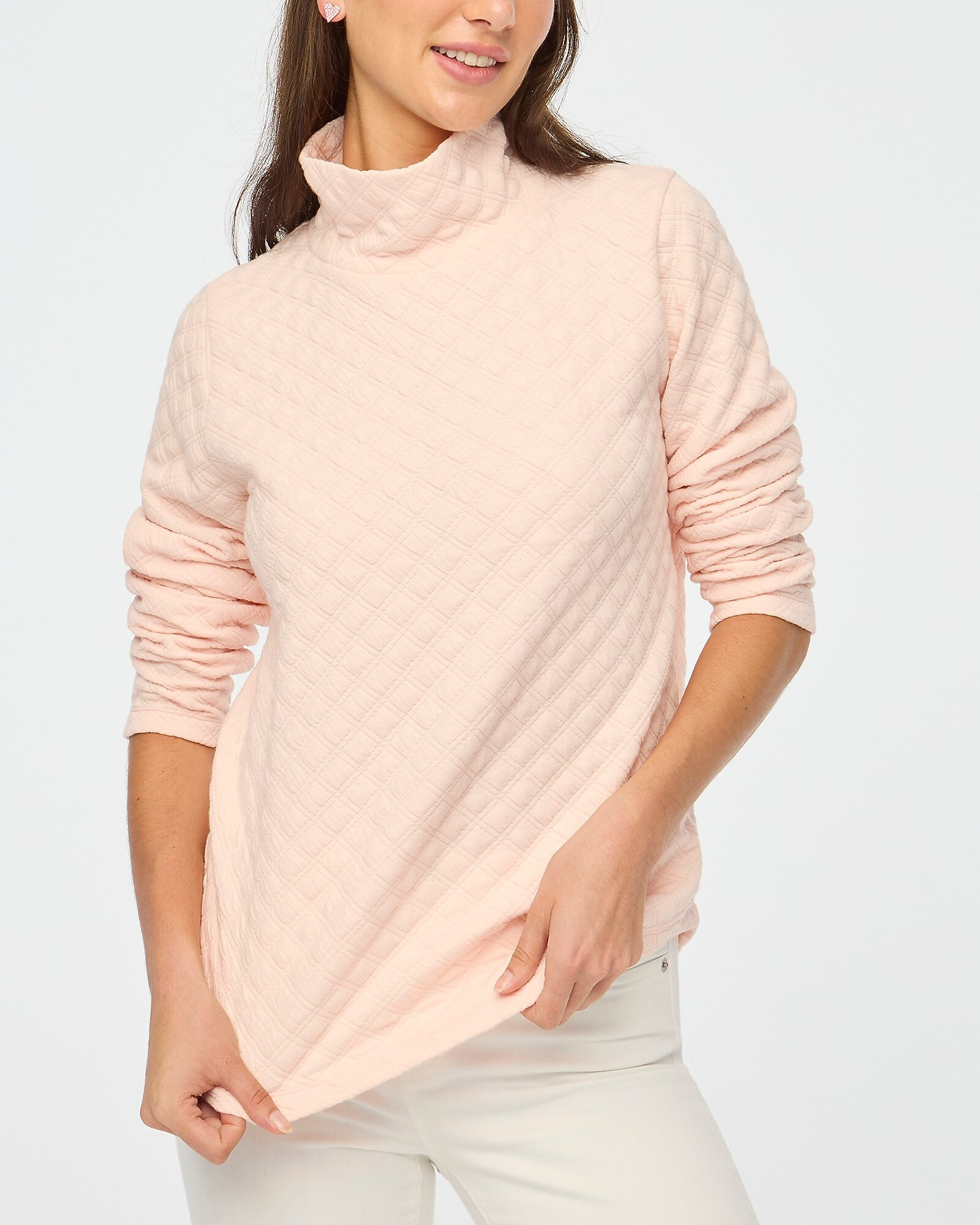 Quilted mockneck pullover | J.Crew Factory