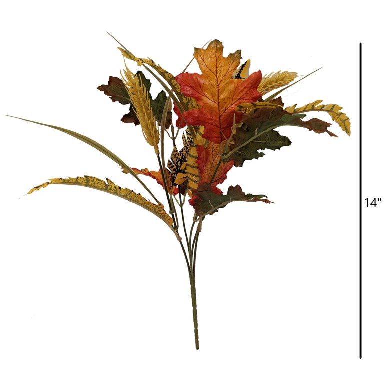 Mainstays 14" Multi-Color Mixed Oak Leaves Pick | Walmart (US)