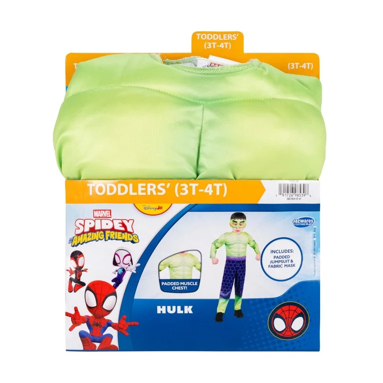 Marvel's Hulk Halloween Costume for Toddler, Size 3-4T, by Jazwares | Walmart (US)