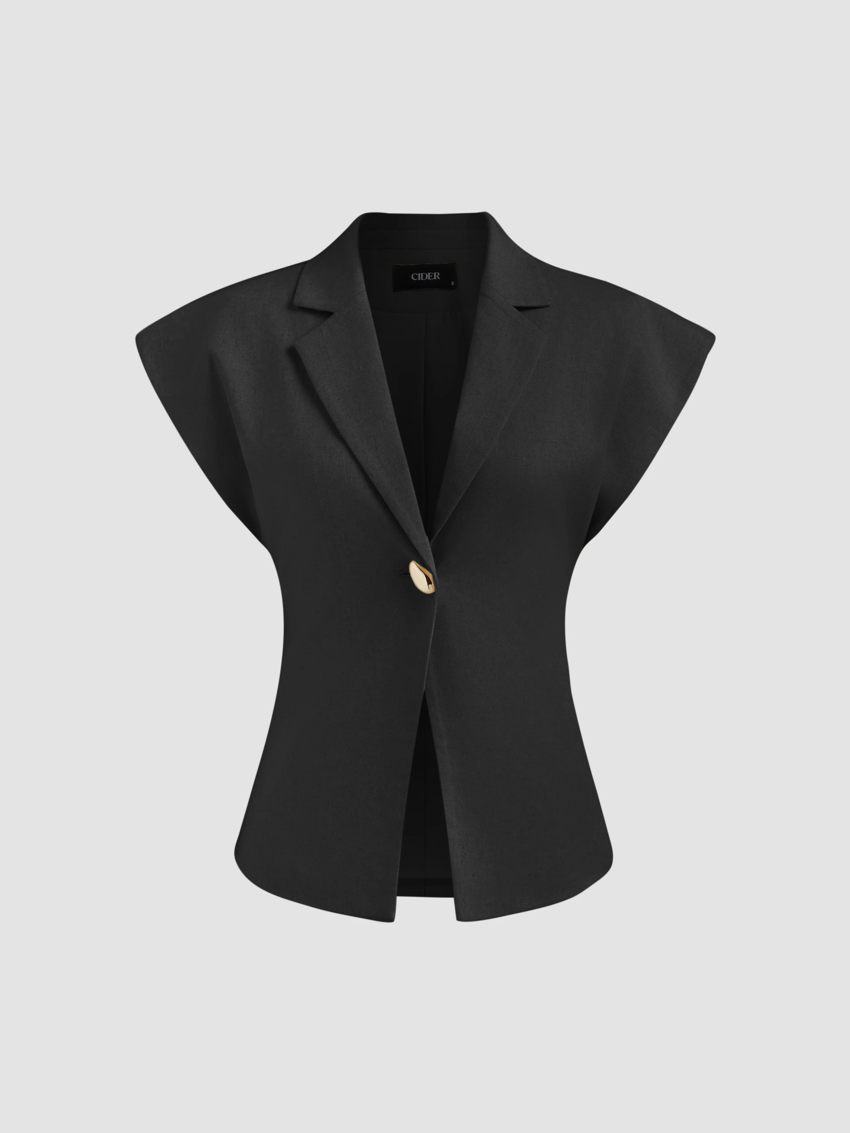 Linen-blend Linen-blend V-neck Dolman Sleeve Blazer Vest For Work | Cider