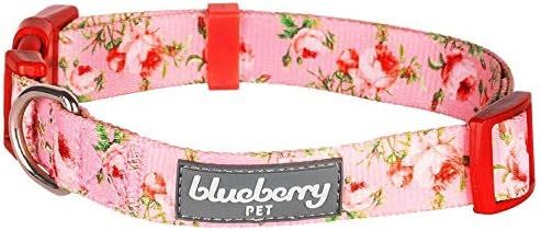 Blueberry Pet 8 Patterns Spring Scent Inspired Floral Rose Baby Pink Dog Collar, X-Small, Neck 7.... | Amazon (US)
