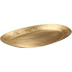 Serene Spaces Living Antique Oval Raw Brass Tray, Hammered Decorative Metal Tray Use as Holder fo... | Amazon (US)