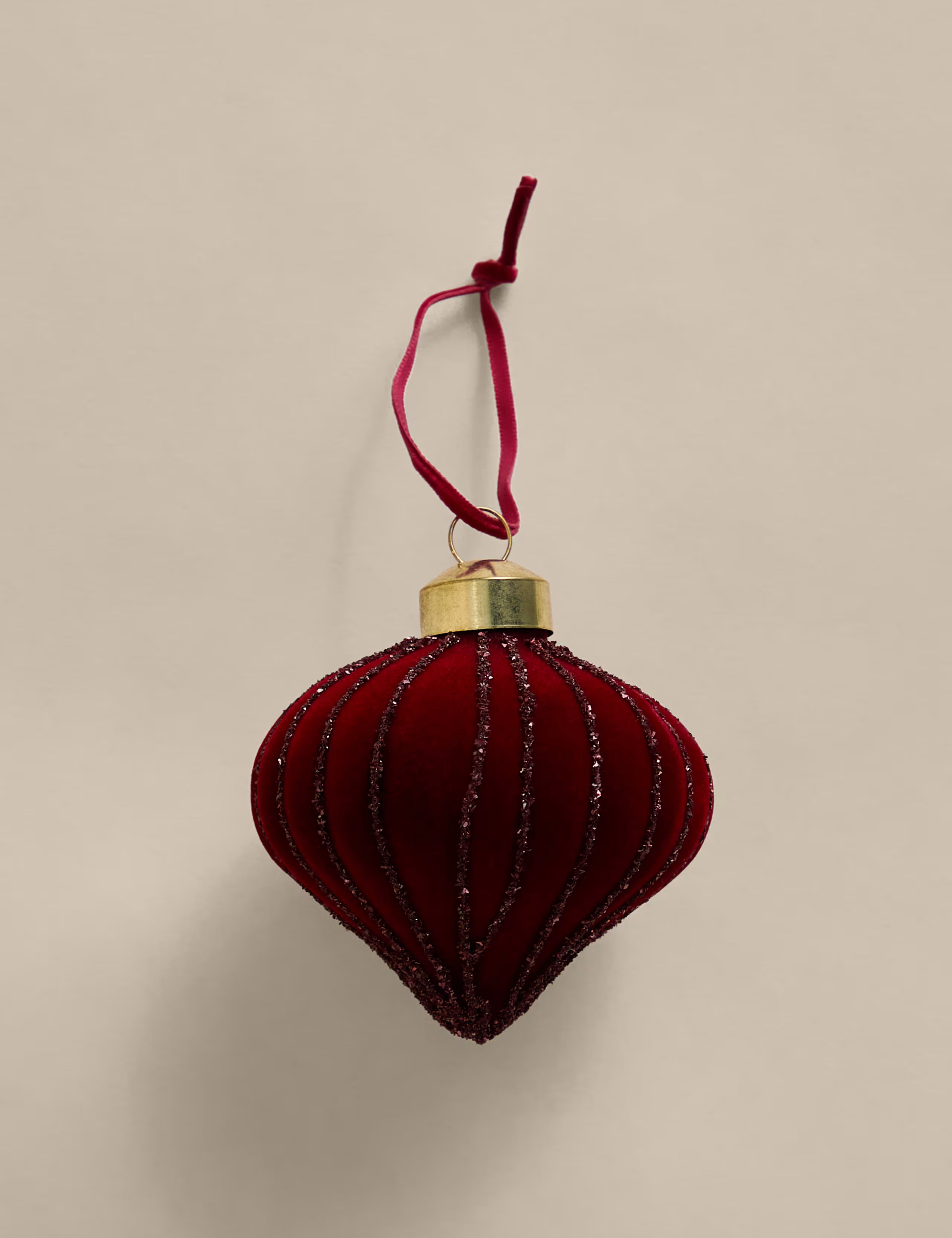 Glass Flocked Hanging Onion Decoration | Marks & Spencer (UK)