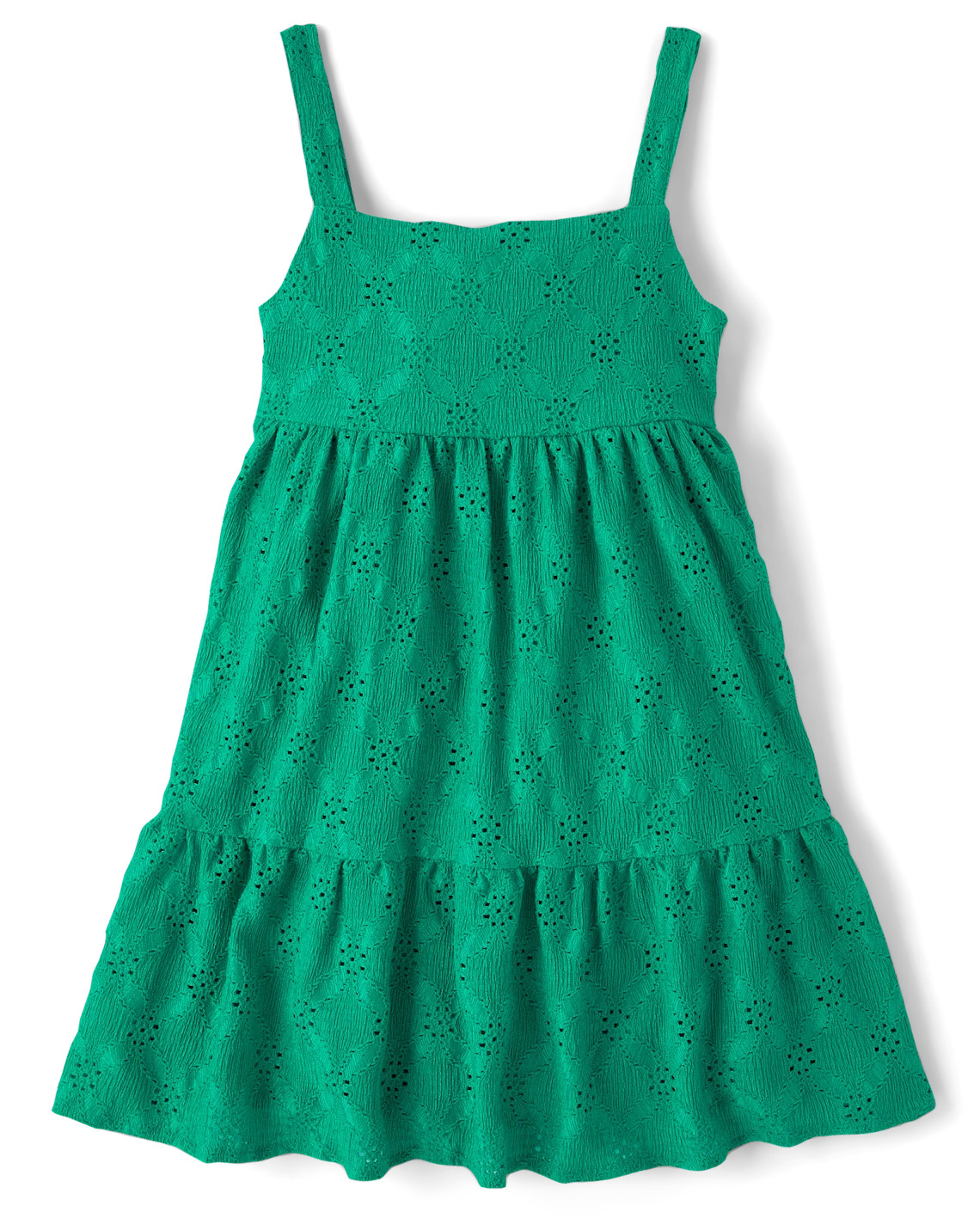 Girls Eyelet Bow Back Dress - green | The Children's Place