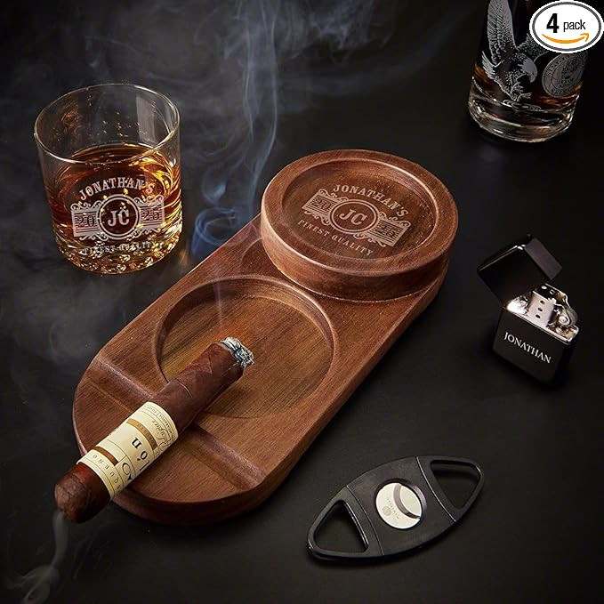 Personalized Whiskey Cigar Ashtray Gift Set | Amazon (US)