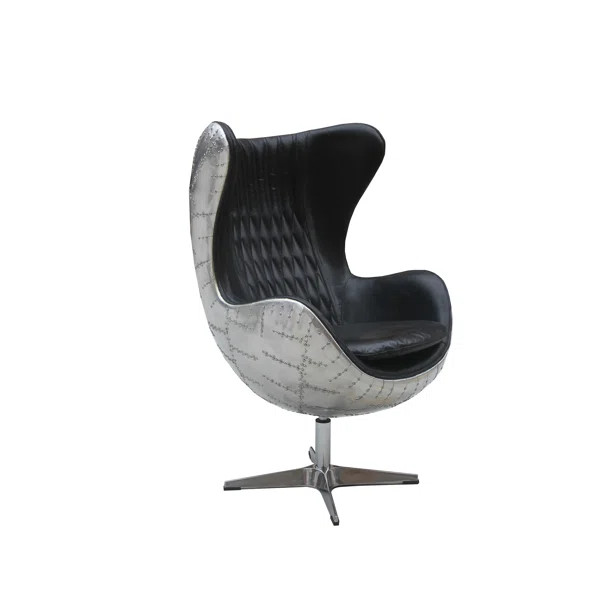 Cullum Leather Swivel Accent Chair | Wayfair North America