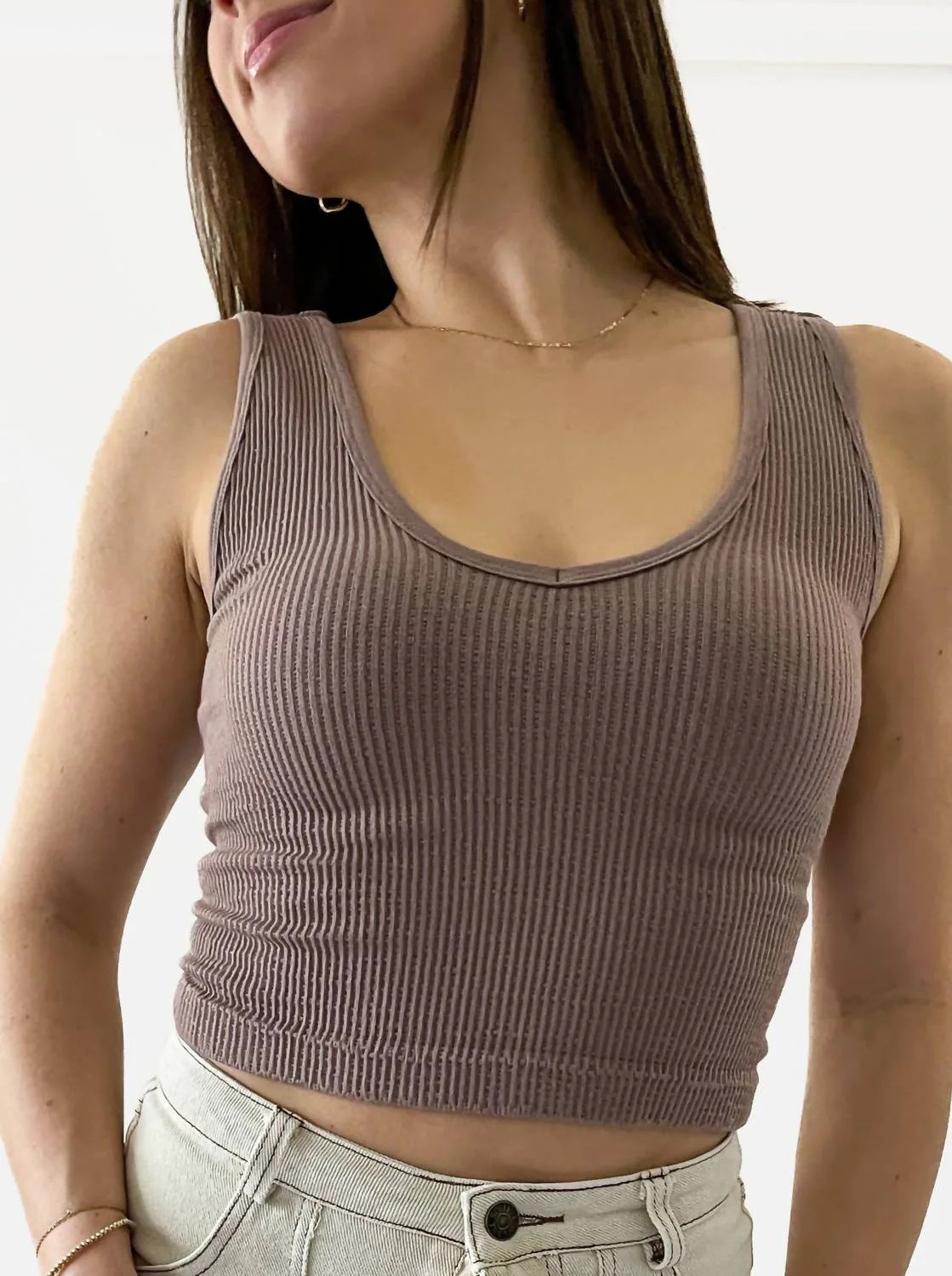 Seamless Tank In Beige | Shop Simon