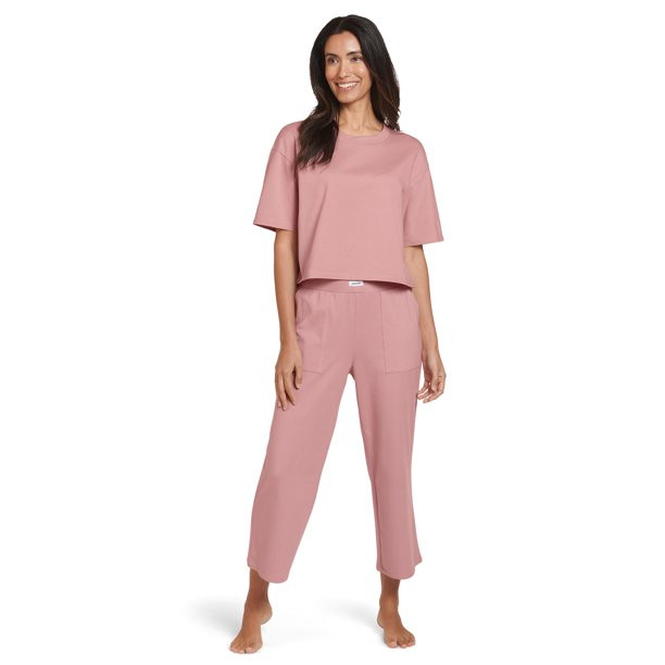 Jockey® Essentials Women's Organic Cotton Stretch Sleep Crop Top, Sizes S-3X | Walmart (US)