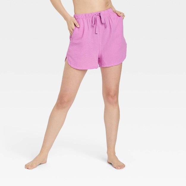 Women&#39;s 100% Cotton Pajama Shorts - Stars Above&#8482; Mauve XL | Target