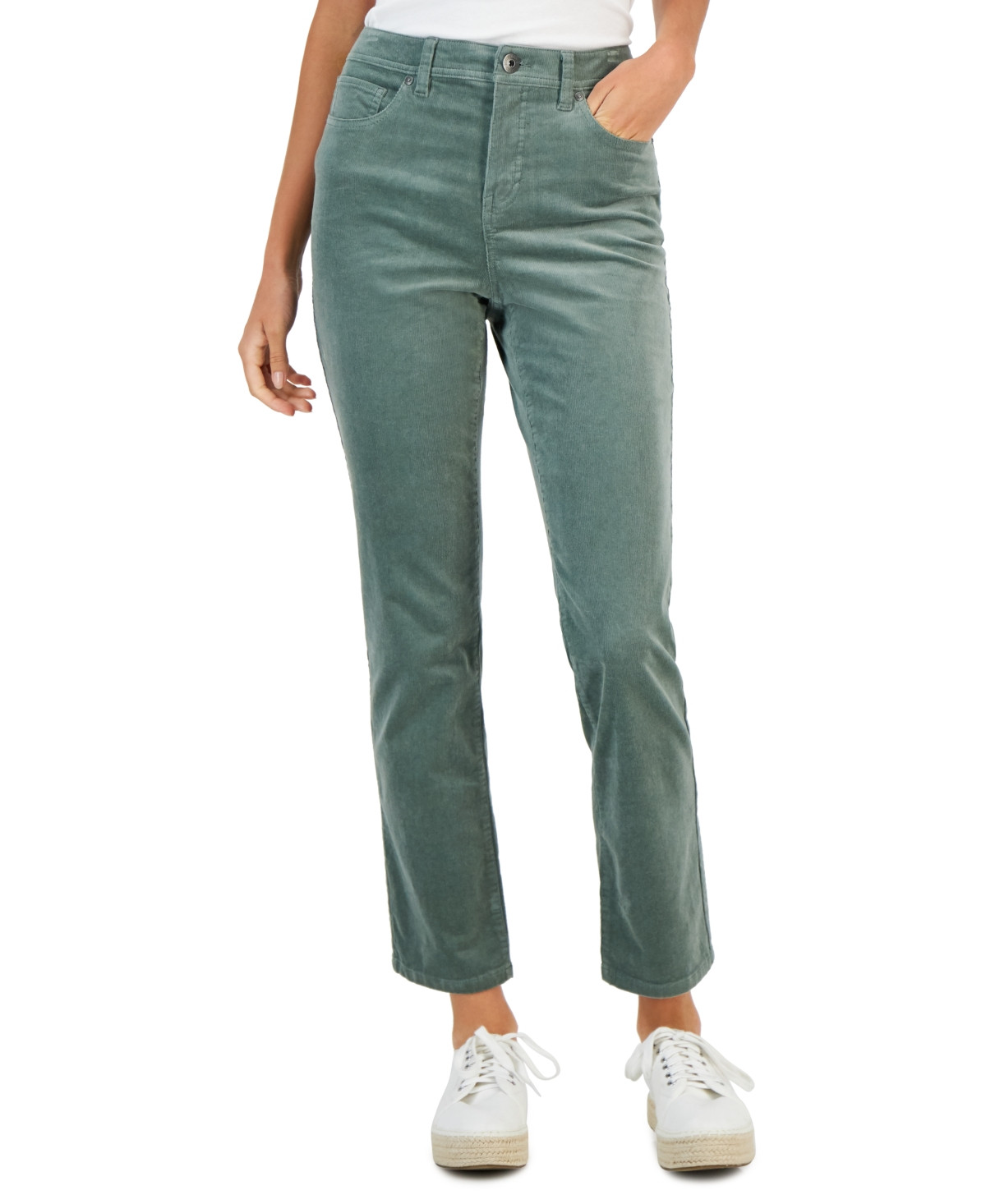 Style & Co Petite High-Rise Straight-Leg Corduroy Jeans, Created for Macy's | Macys (US)