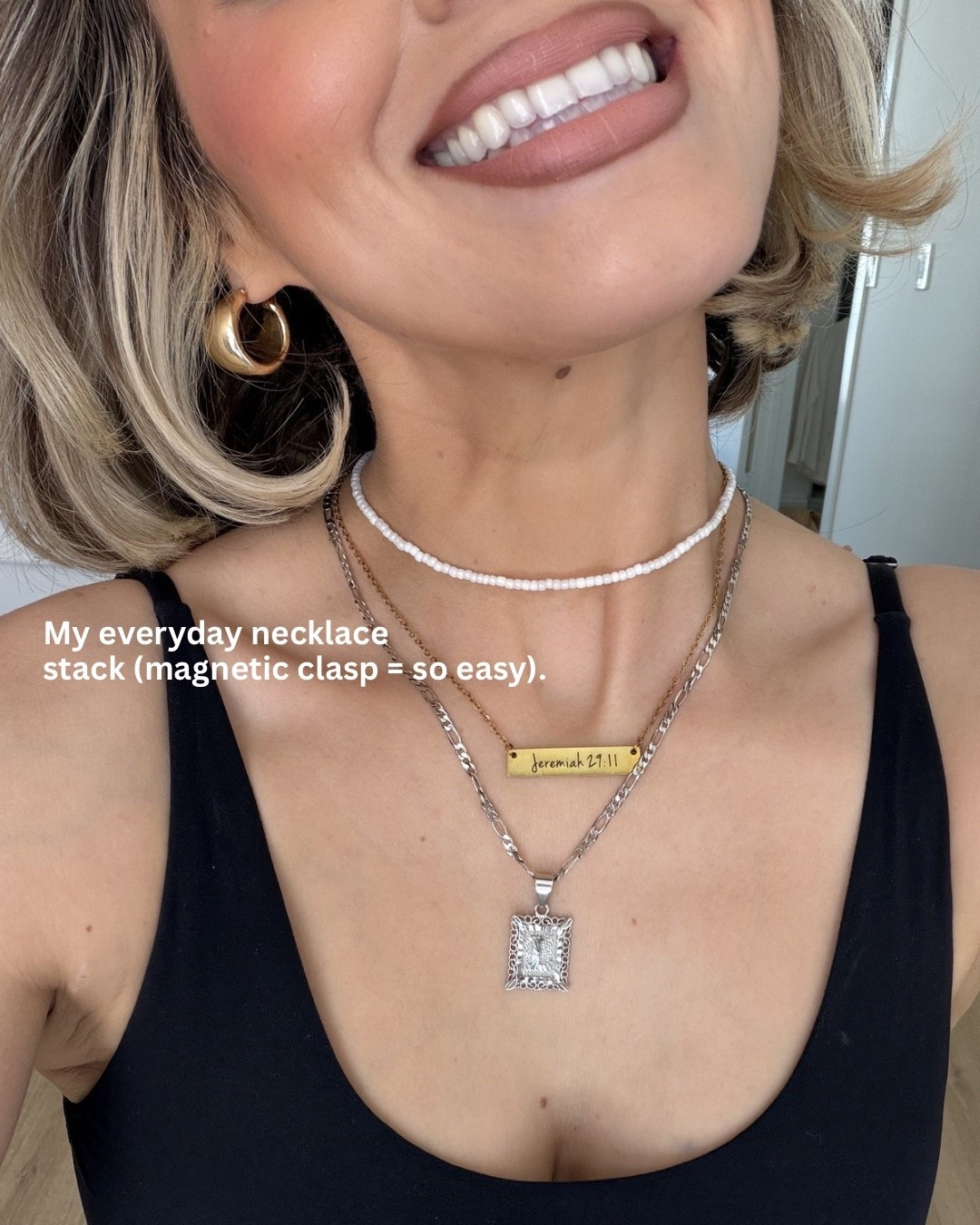 My necklace stack on magnetic clasp! 

#LTKBeauty #LTKSaleAlert #LTKootd