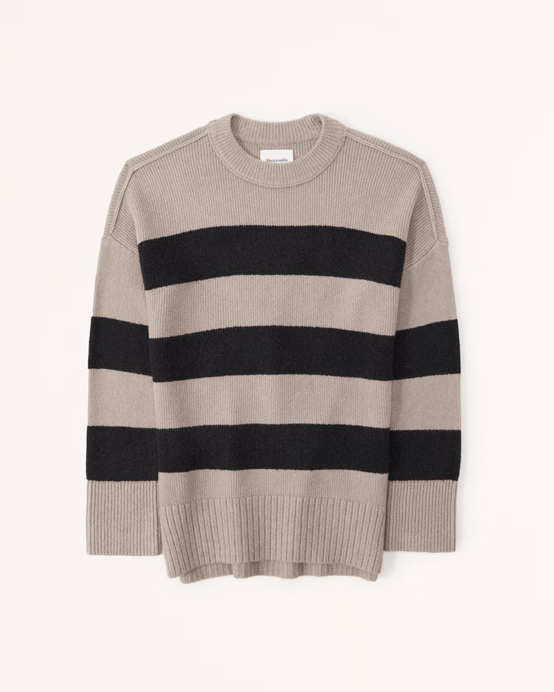 Women's Oversized Fluffy Cable Crew Sweater | Women's 30% Off Select Styles | Abercrombie.com | Abercrombie & Fitch (US)