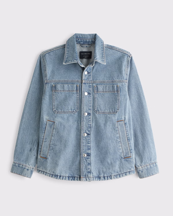 Men's Denim Shirt Jacket | Men's Coats & Jackets | Abercrombie.com | Abercrombie & Fitch (US)