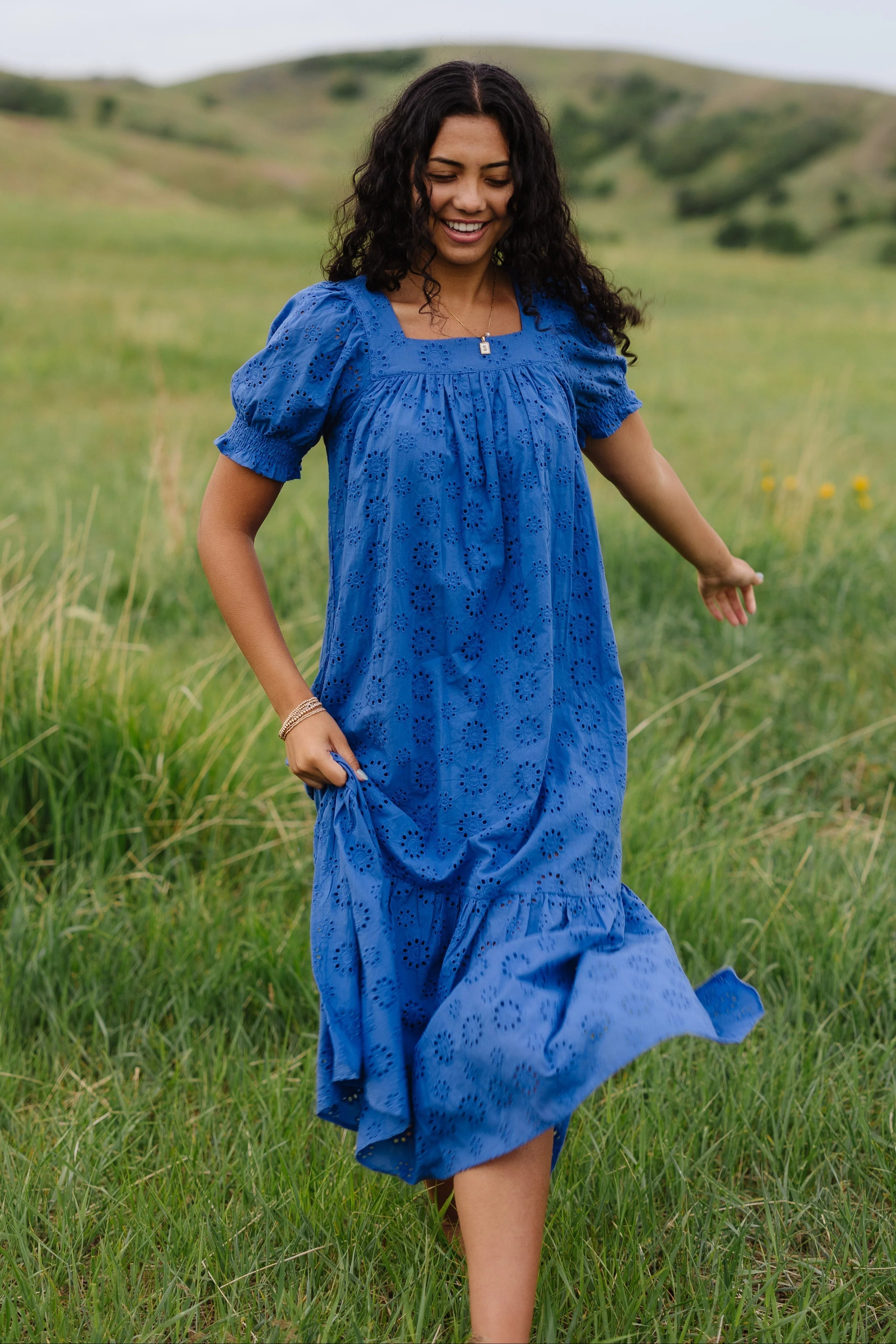 Brass & Roe Tommy Eyelet Midi Dress | Called To Surf