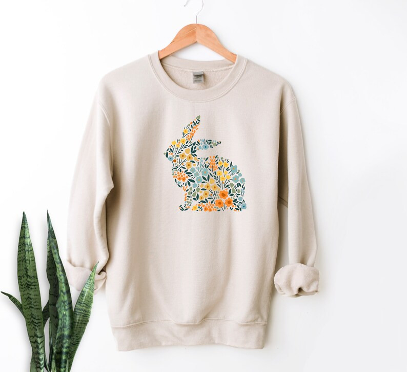 Easter Bunny Sweatshirt Floral Bunny Sweatshirt Colorful | Etsy | Etsy (US)