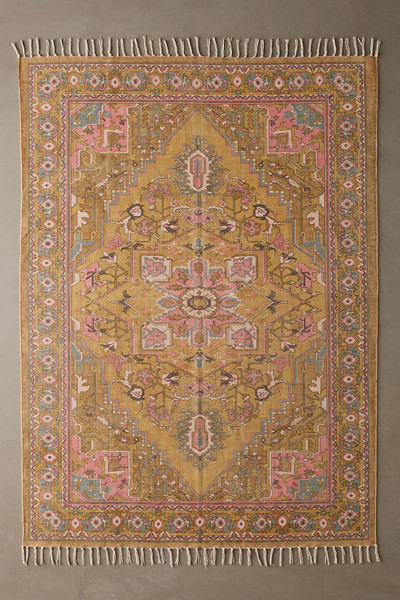Daphne Art Deco Floral Printed Rug | Urban Outfitters (US and RoW)
