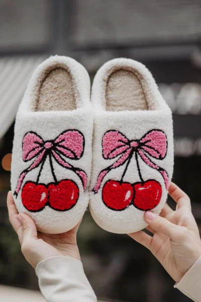 Cherry Bow Slippers Shoes | Katydid.com