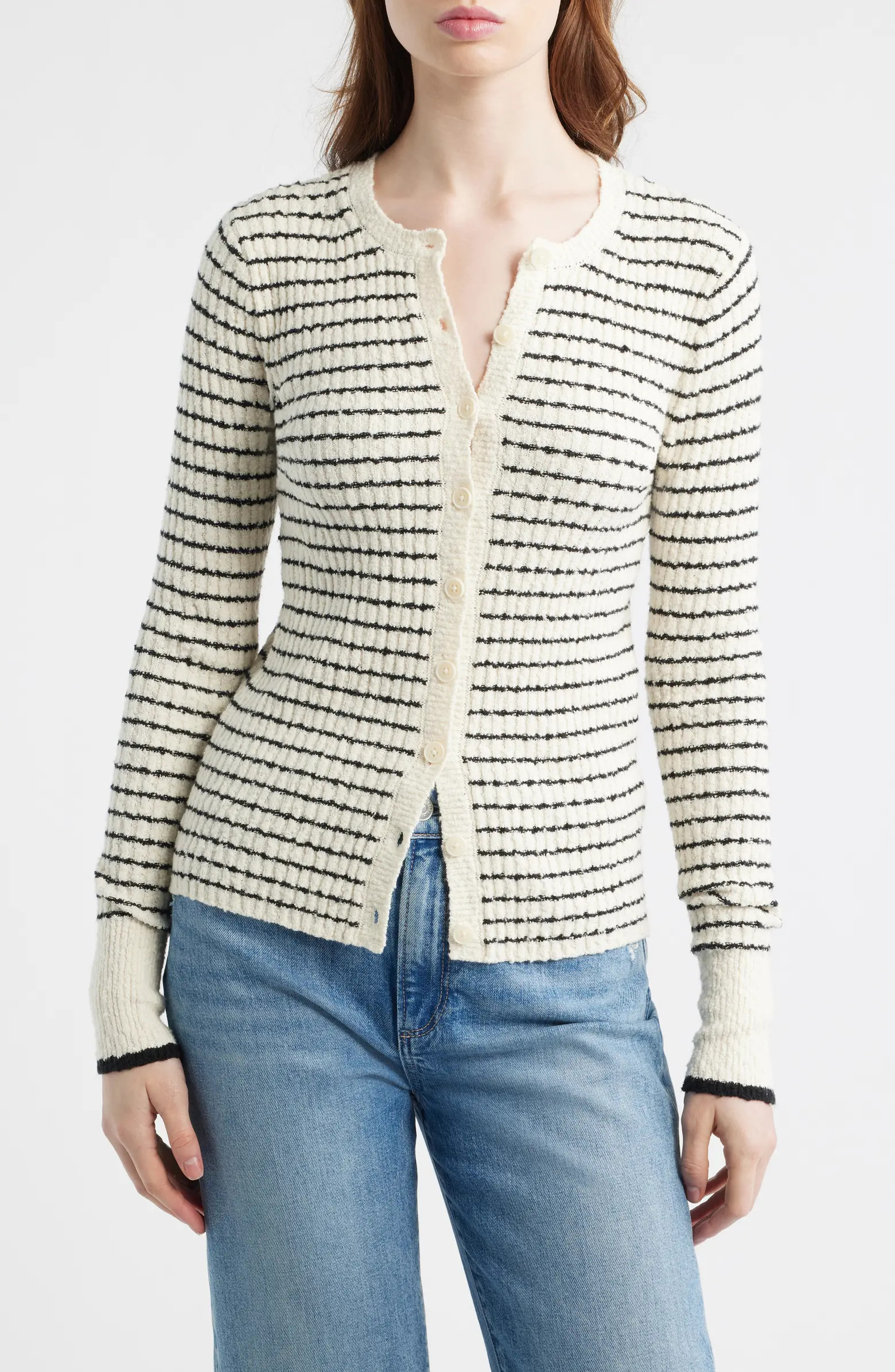 Striped Bouclé Knit Cardigan | Nordstrom