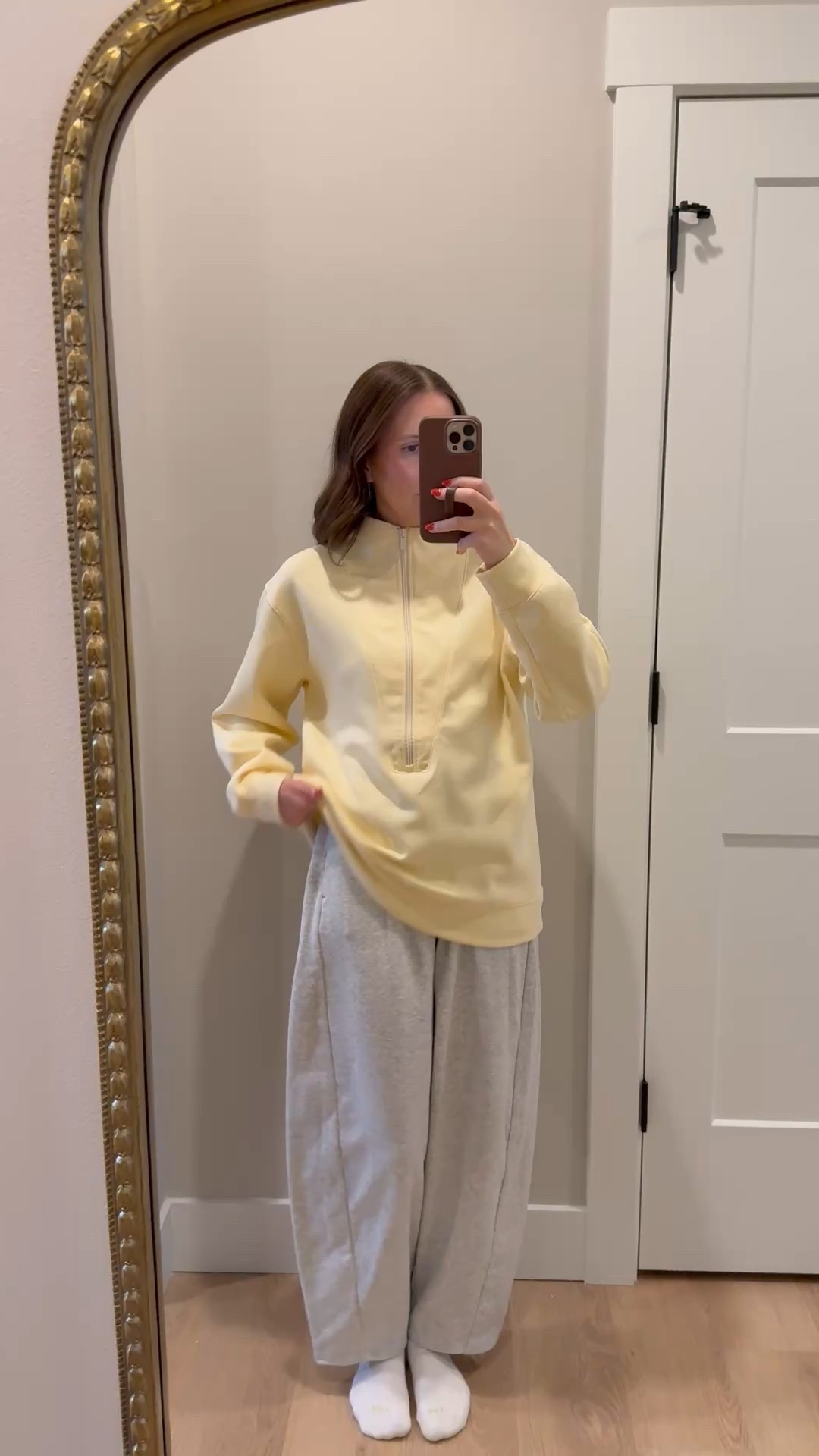 This pullover reminds me of Lululemon! It’s SO soft! I sized up to a medium and a small in the barrel sweats! Both are currently on sale!

Target style | yellow pullover | barrel sweatpants | casual style | cozy | 

#LTKootd