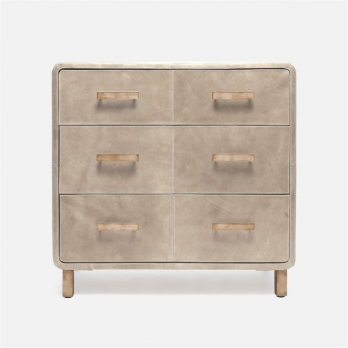 Made Goods Dante Dresser 36 in L x 18 in W x 30 in H Storm Full-Grain Leather | Gracious Style