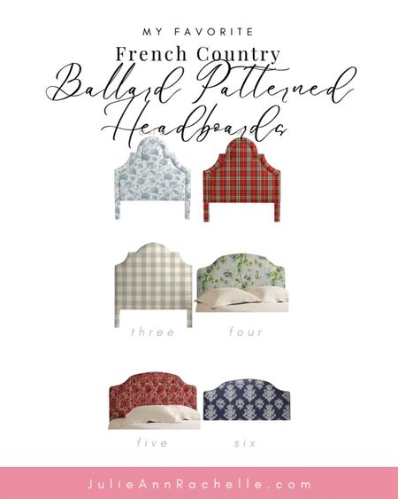Check out my blog for my new article “French Country Beds: The Best Places to Buy Them.” https://bit.ly/BestFrenchBeds

The Ally Headboard is shaped like the scalloped rooftops you see along the Mediterranean. Solid hardwood frame is padded for comfort and expertly upholstered in the USA.

Ally Headboard features:
Available in over 200 fabrics

🛏️🛏️🛏️🛏️🛏️🛏️

With its high, scalloped shape, the inviting Katherine Headboard creates a romantic backdrop to showcase your favorite fabric and decorative pillows. The hardwood frame is artisan crafted in North Carolina and richly padded for lounging comfort.

Katherine Headboard features:
Expertly upholstered in the USA
Self-welt detail
Special Order in your choice of fabrics

🛏️🛏️🛏️🛏️🛏️🛏️🛏️

Create an inviting, custom look with the exclusive padded Camden Untufted Headboard. We have improved the construction of this headboard so that the legs adjust to accommodate your mattress height.
Camden Untufted Headboard features:
Available in our Ballard Select Fabrics at the starting price, customize it from more than 300 designer fabrics by the yard, or send us your own
Bench made and expertly upholstered in North Carolina
Hardwood frame is kiln-dried to resist warping and cracking for lasting durability
Mattress not included

🛏️🛏️🛏️🛏️🛏️🛏️🛏️

Create an inviting, custom look with the exclusive padded Camden Untufted Headboard with Brass Nailheads. 

Girls bedroom, guest bedroom, master bedroom, bedroom furniture, headboards, bed frames, bedroom decor, bedding, bedroom inspo, bedding ideas, bed bedframe, Ballard Design, girl nursery, girls room, girl nursery decor, guest room, guest bed, guest bedroom decor, interior design, interiordesigner, interior designer, ballard ballard design, ballard design 


#LTKkids #LTKfamily #LTKhome