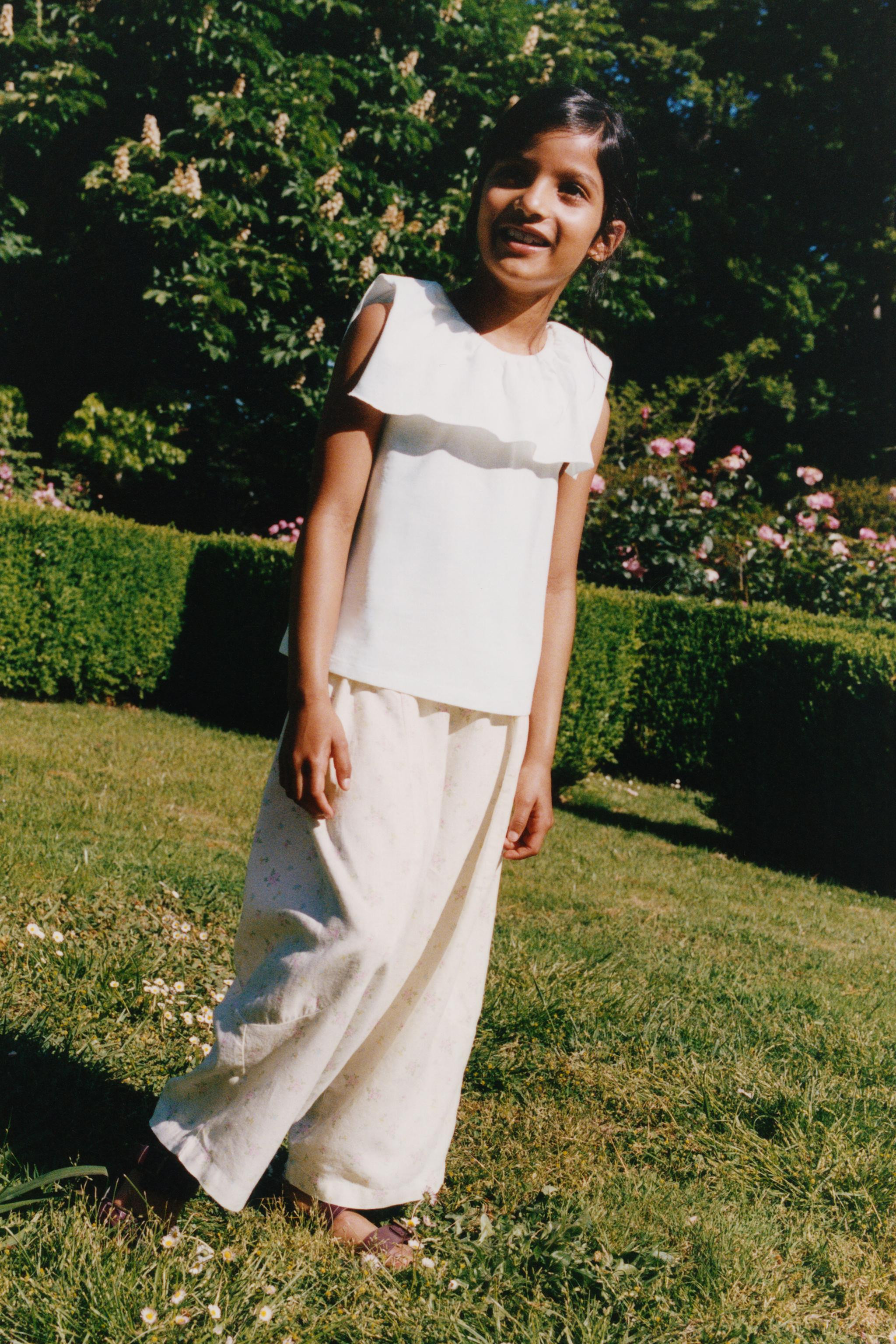 FLORAL LINEN PANTS | Zara US