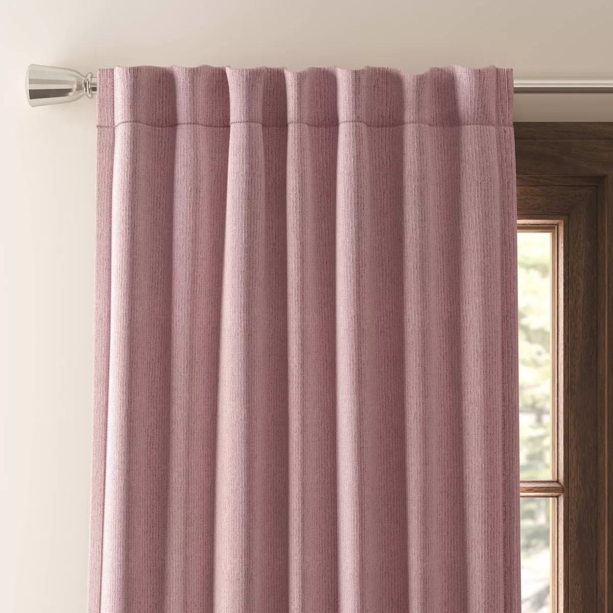 50"x63" Blackout Corded Ribbed Curtain Panel Rose Pink - Threshold\u2122: Contemporary Lined Stri... | Target