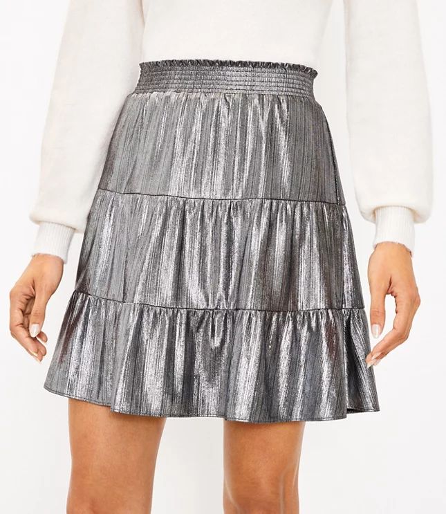 Shimmer Tiered Skirt | LOFT