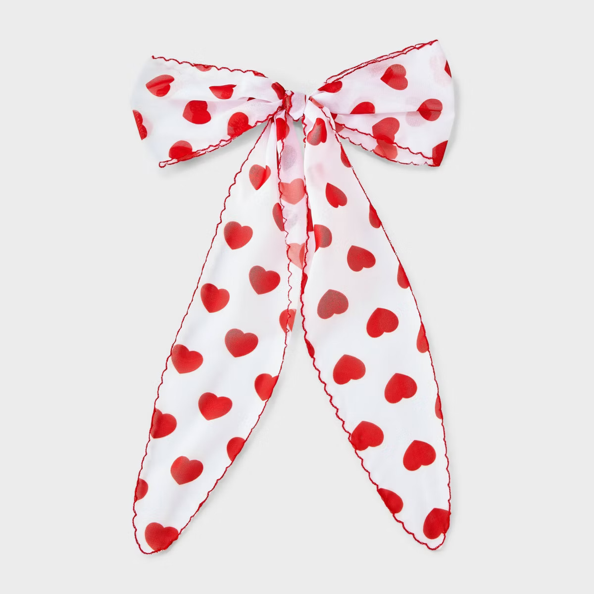 Scallop Trim Heart Bow Hair Barrette - A New Day™ Red | Target