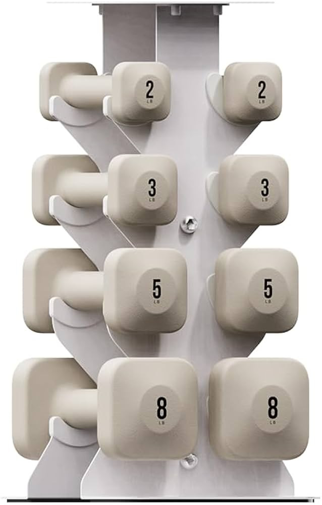 SafeGrip Dumbbells (2+3+5+8LB, Pair, Sandstone) with White Dumbbell Rack, for Secure Workouts at ... | Amazon (US)