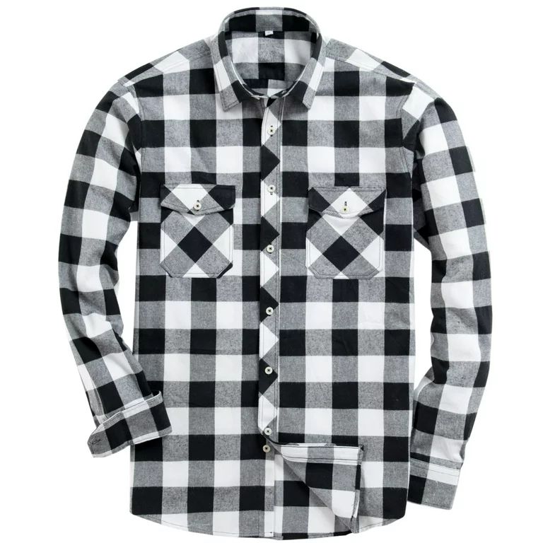 Alimens & Gentle Long Sleeve Flannel Shirts For Men Big And Tall Plaid Shirts | Walmart (US)