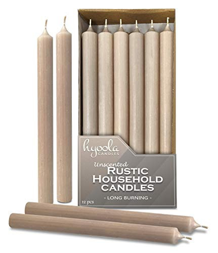 Hyoola 10 Inch Dinner Candles - 12 Pack - Sahara Tall Unscented Rustic Long Burning Candle Sticks | Amazon (US)